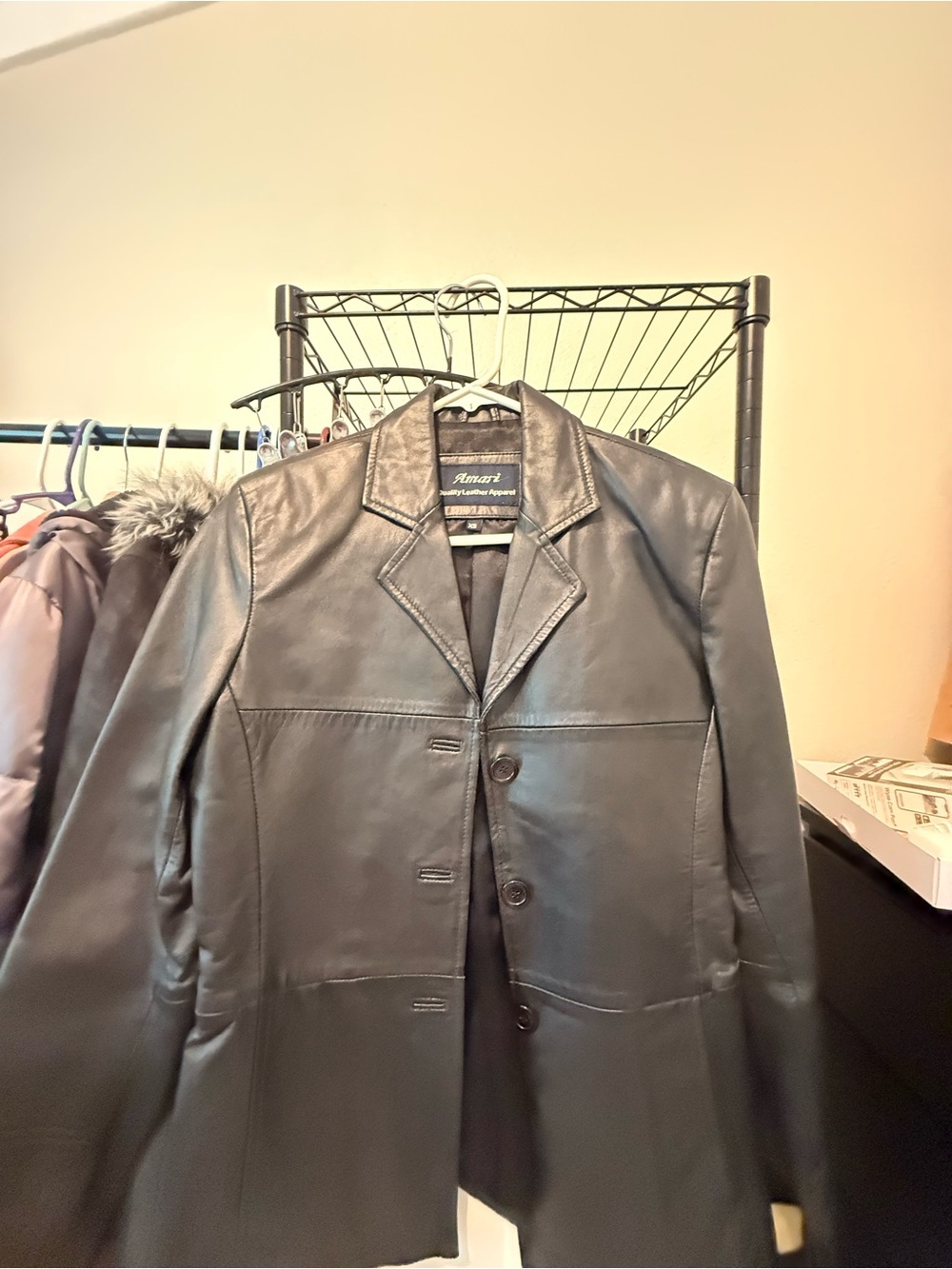 Amari Black Leather Blazer Jacket - Classic Women's Leather Coat